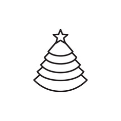 Fototapeta premium Minimalist christmas tree line art icon with christmas minimalist celebration decoration seasonal celebrate evergreen isolated illustration ornament traditional december greeting creative