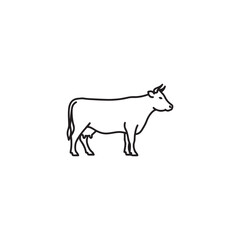 Simple cow livestock animal icon with livestock agriculture creature isolated farmhouse domestic herbivore mammalian wildlife animalia minimalist illustration