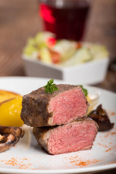 slices of a grilled steak
