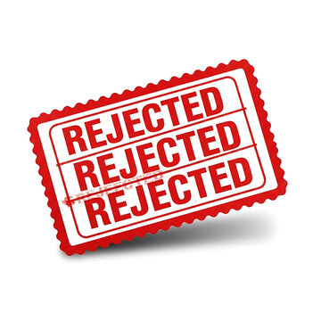 Rejected stamp marking with red color