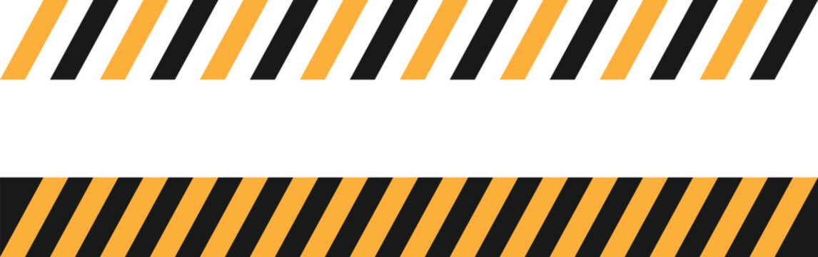Black and yellow hazard warning stripes and caution tape lines