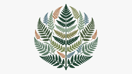 Colorful symmetrical fern leaf illustration design. © Ramdani