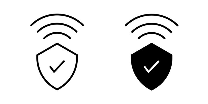 Remote Access Security for protected remote connectivity secure authentication and enterprise network access use in UI UX websites apps Vector illustration with stroke and fill on a white background.