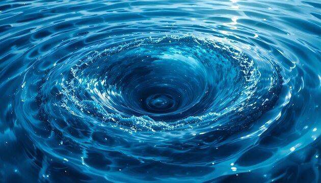 Water whirlpool, blue vortex, swirling water, aquatic whirlpool, water vortex