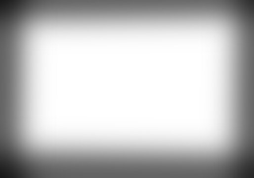 Soft shadow rectangle frame isolated on transparent background with realistic blurred edges. Minimal vignette border creates smooth depth and focus. Modern vector overlay for mockups, presentations 