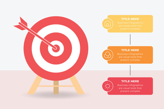 Business target infographic template, diagram, timeline, and presentation success concept, vector illustration of target infographic.