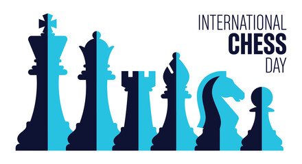 Chess Pieces Arrangement A Vector Illustration For International Chess Day Celebrations chessmen rook knight © Amana Khan