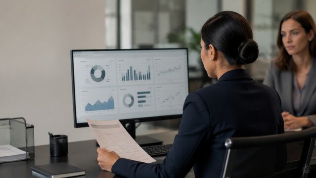 Financial Compliance Specialist Reviewing Automated Lending Recommendation With Human Approval Oversight