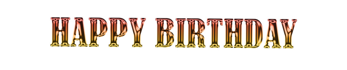 Golden Happy Birthday greeting in transparent background © Design Haven