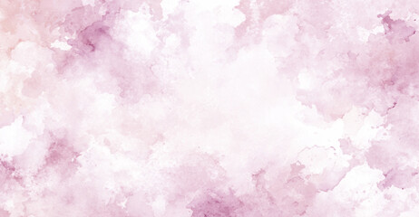 Fototapeta premium Light pink watercolor wash background, with artistic paint, stains and soft, dusty rose splatters, on a white, paper texture for, digital projects .