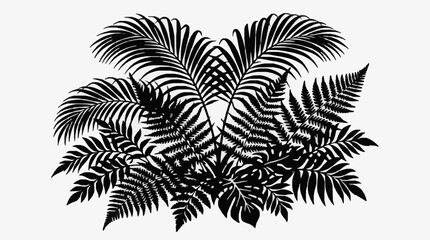 Detailed black and white fern leaf illustration. © Berkah