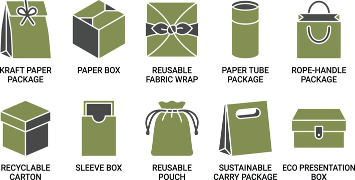 Gift box vector icon eco friendly packaging solutions for sustainable gifting