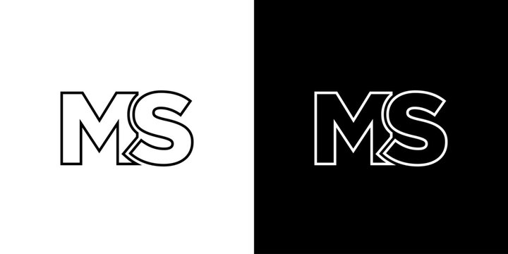 Letter M and S, MS logo design template. Minimal monogram initial based logotype.