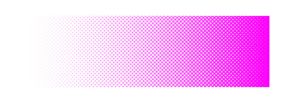 Magenta pink halftone dot pattern fading  with transparent background