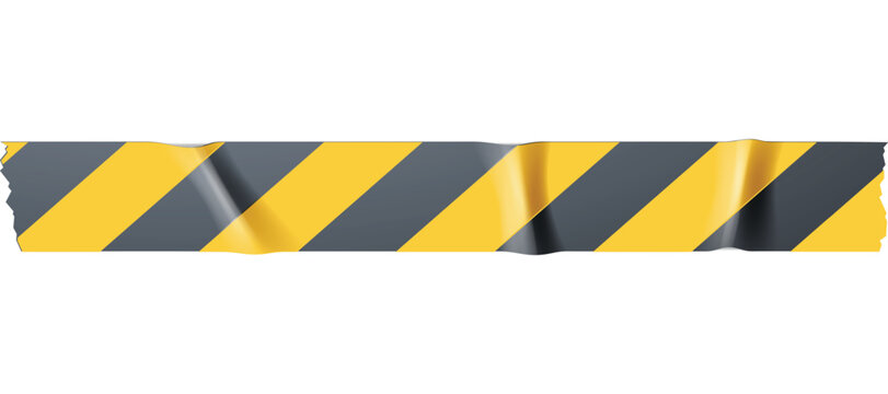 Warning tape with yellow and black diagonal stripes. Warn stop seamless line.Yellow and black hazard stripes for warning and danger signs, vector illustration, danger tape.