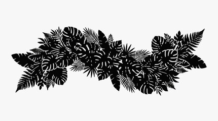 Elegant black and white fern leaf illustration. © Topan