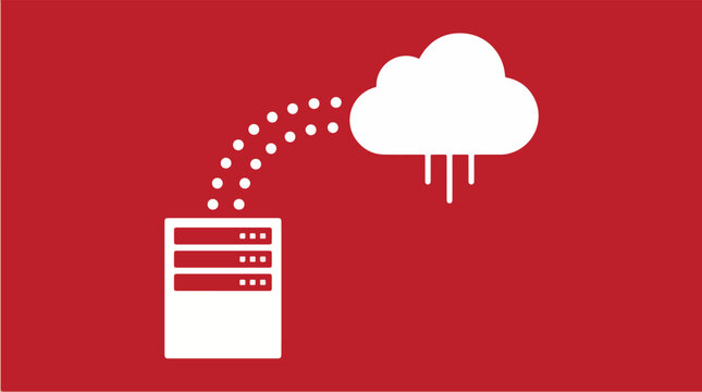 Data Migration from Server to Cloud Concept &mdash; Clean Minimal Flat Vector for Cloud Computing and Technology