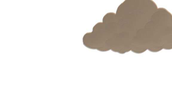 A single brown storm cloud floating in the sky for weather and nature design projects