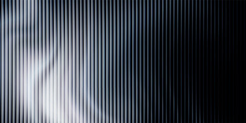 This image features a striking pattern of vertical stripes that transition from white to black. The stripes are evenly spaced and create a sense of depth and movement.  © Maidi