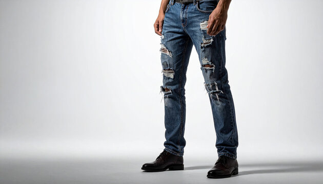 Standing in Worn Denim Jeans Representing Sustainable Lifestyle and Circular Fashion
長く履くデニムが伝える持続可能なライフスタイル
