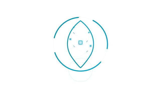 Green tech lifecycle icon on white background