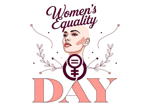 Women equality day celebration design with female portrait