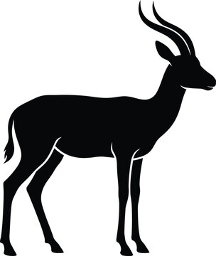 Gazelle silhouette elegant african antelope vector illustration