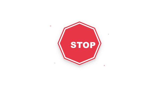 Classic red stop sign isolated on white