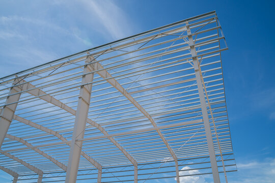structure of warehouse under construction