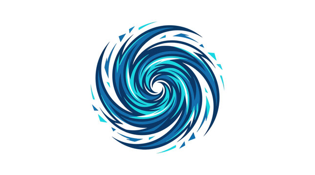 Blue abstract swirl vortex hurricane logo icon