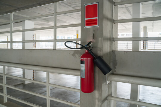 outdoor extinguisher at parking area