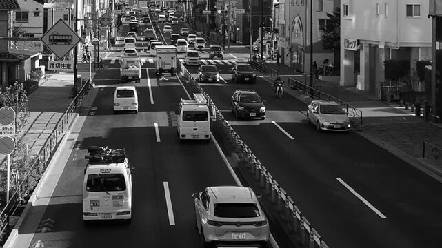 東京の幹線道路の風景