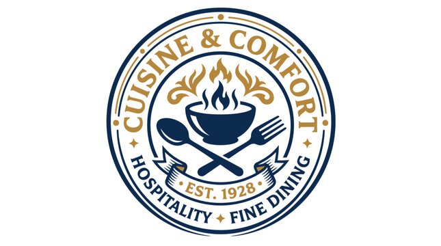 Cuisine and Comfort restaurant logo design.