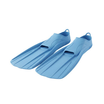 blue swim fins isolated on transparent background png