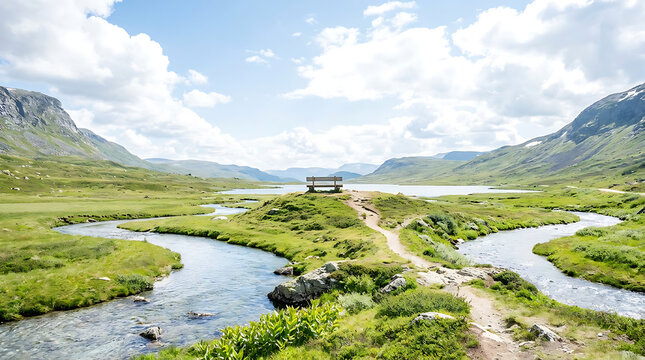 Serene Mountain Valley Stream