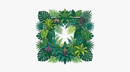 Tropical leaf arrangement forming a heart shape. © Sakduna