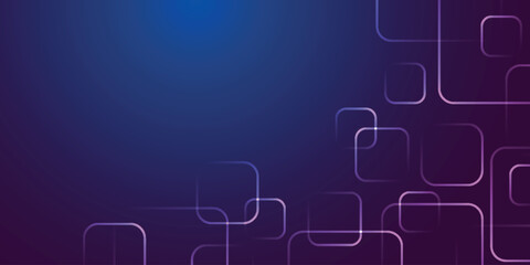 Obraz premium Blue and purple gradient background with glowing neon square line patterns. Modern business template with overlapping seamless geometric line elements. Vector VOL. 3