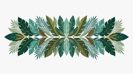 Symmetrical Tropical Leaf Arrangement Illustration. © Ahmad