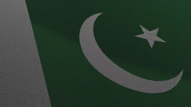 Pakistan Flag Digital Particle Waving Seamless Loop Animation on Black Background