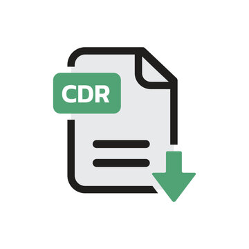 CDR File Download Icon Isolated on White Background