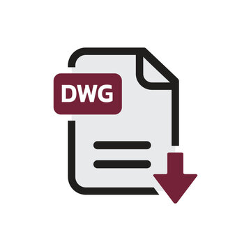 DWG File Download Icon Isolated on White Background