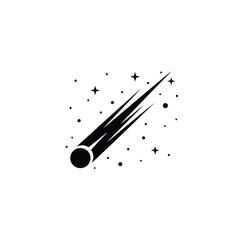Black comet with starry background. © Fina