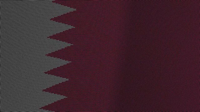 Qatar Flag Digital Particle Waving Seamless Loop Animation on Black Background