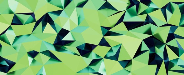 Dynamic abstract polygonal pattern in shades of green and dark teal © vegefox.com
