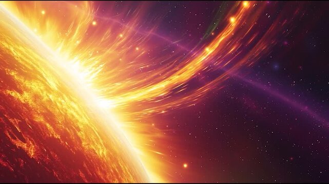 Explosive stellar event with vibrant energy bursts