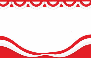 Obraz premium Red and White Independence Day Celebration Background Template with Bunting Garlands
