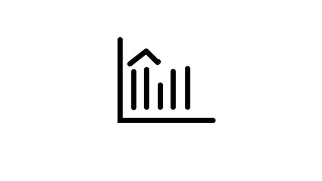 chart animated outline icon with alpha channel. chart 4k video animation for  mobile and ui design