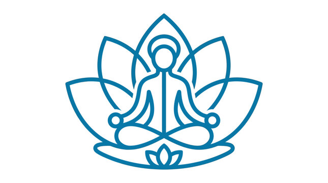 A serene meditation symbol with lotus flower.