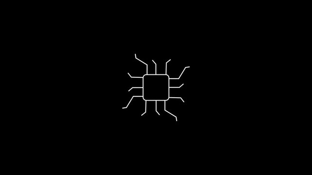 Computer processor icon, simple logotype CPU icon animation.