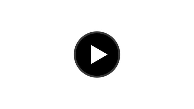 Simple black play button icon on a clean white background.